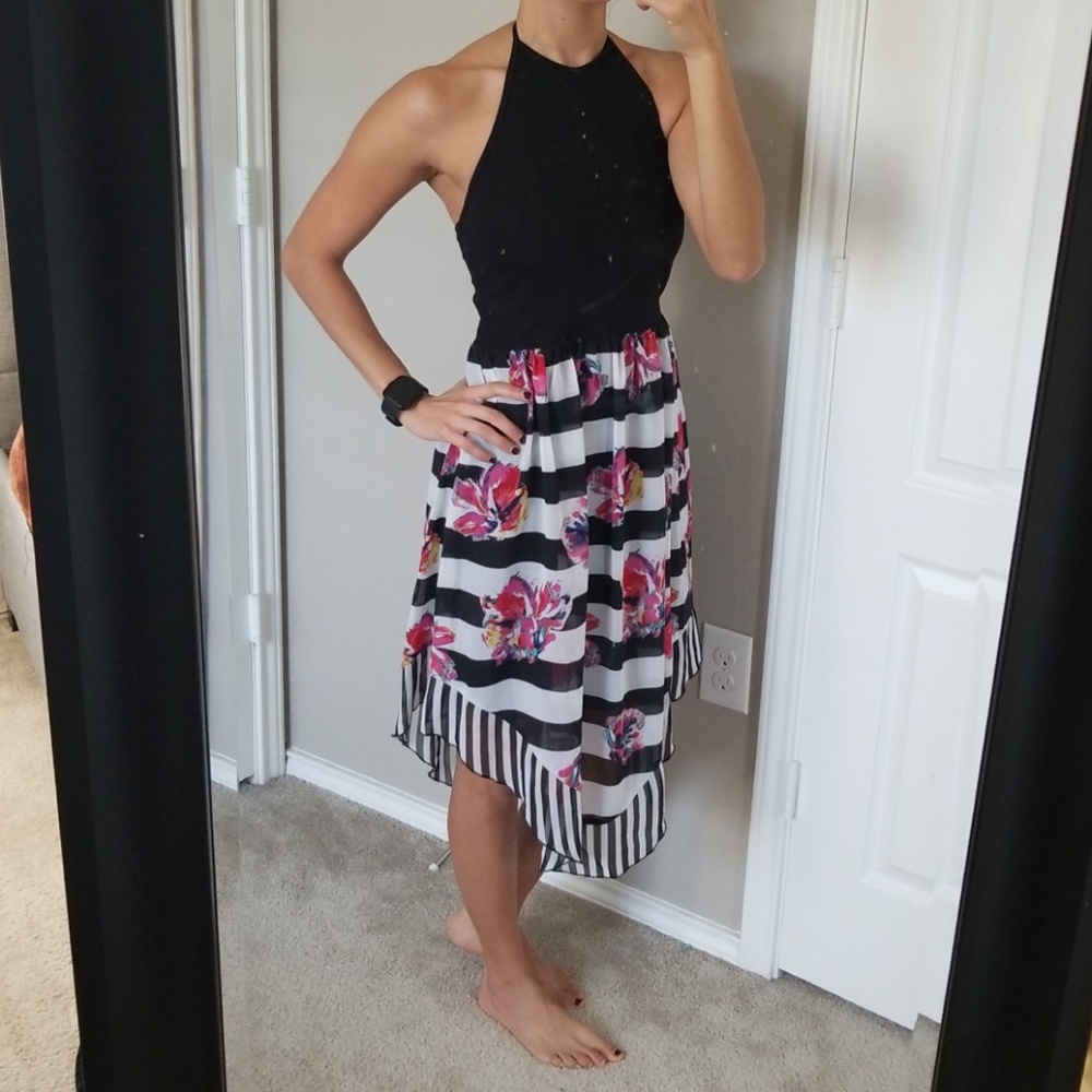 Halter summer floral dress
